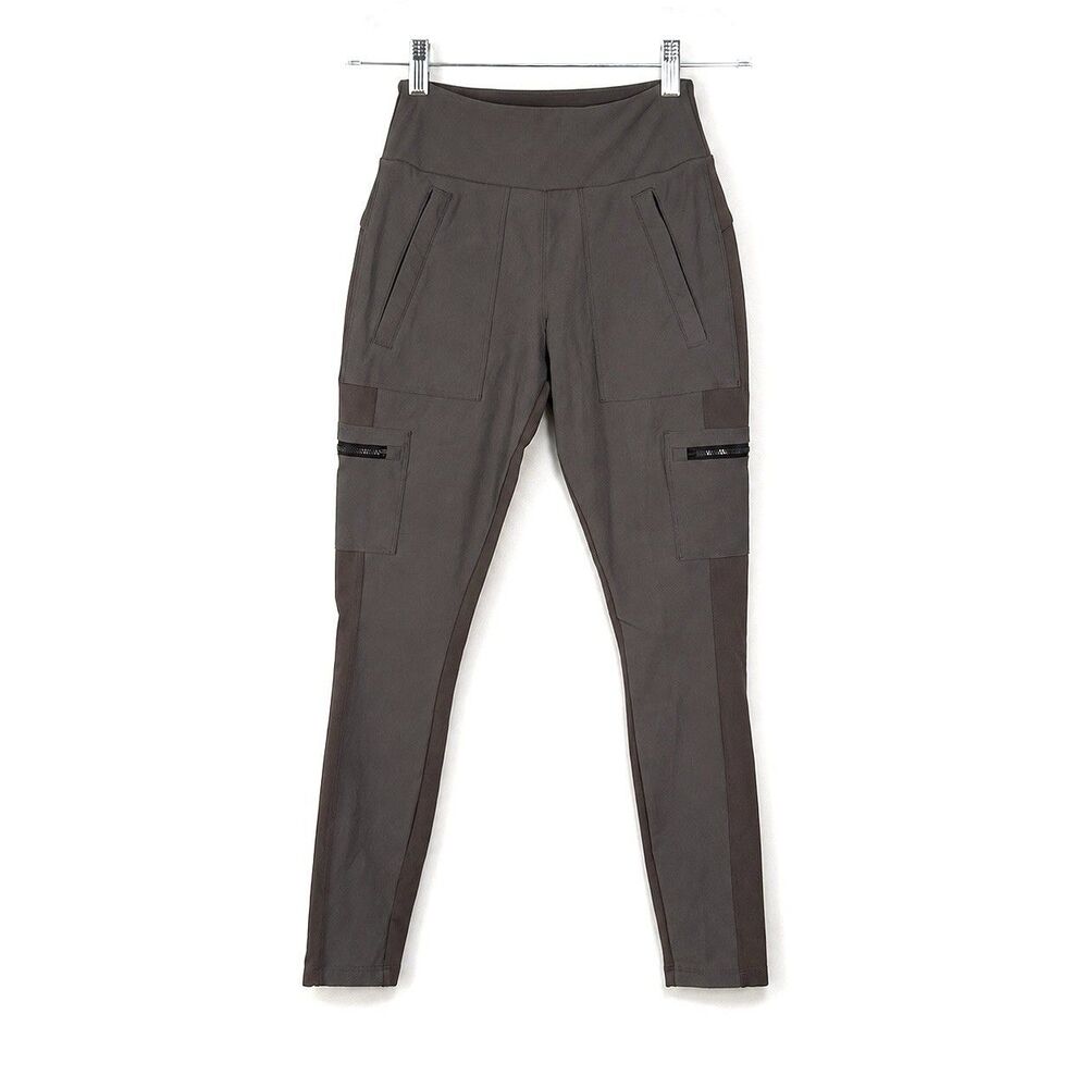 Athleta Headlands Hybrid Cargo Pants Womens 0 Gray Taupe Hiking Travel